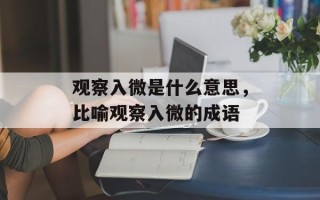 观察入微是什么意思，比喻观察入微的成语