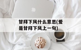 甘拜下风什么意思(爱是甘拜下风上一句)