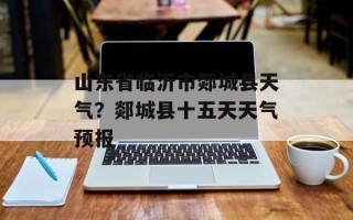 山东省临沂市郯城县天气？郯城县十五天天气预报