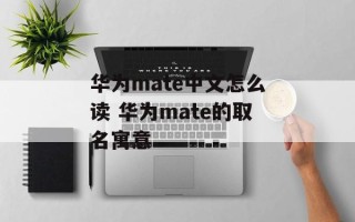 华为mate中文怎么读 华为mate的取名寓意