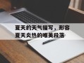 夏天的天气描写，形容夏天炎热的唯美段落