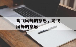 鸾飞凤舞的意思，龙飞凤舞的意思