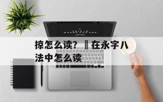 掠怎么读？趯在永字八法中怎么读