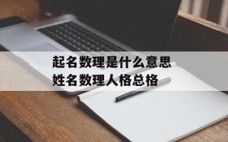 起名数理是什么意思 姓名数理人格总格