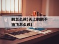 鹣怎么读(天上鹣鹣不独飞怎么读)