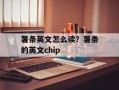 薯条英文怎么读？薯条的英文chip