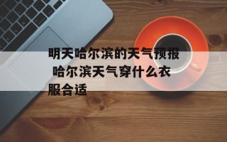 明天哈尔滨的天气预报 哈尔滨天气穿什么衣服合适
