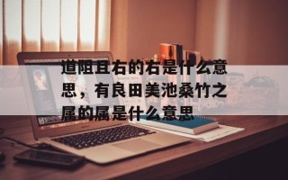 道阻且右的右是什么意思，有良田美池桑竹之属的属是什么意思