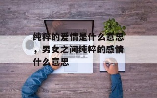 纯粹的爱情是什么意思，男女之间纯粹的感情什么意思