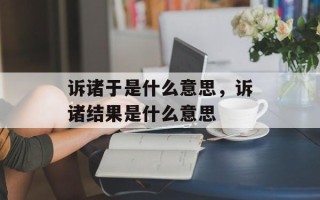 诉诸于是什么意思，诉诸结果是什么意思