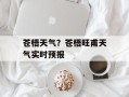 苍梧天气？苍梧旺甫天气实时预报