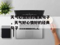 天气心情好的唯美句子，天气好心情好的经典句子