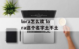 lora怎么读 lora这个名字土不土