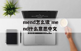 mend怎么读 mend什么意思中文