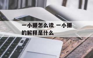 一小撮怎么读 一小撮的解释是什么