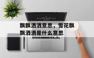 飘飘洒洒意思，雪花飘飘洒洒是什么意思