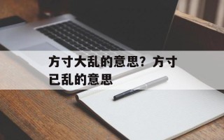 方寸大乱的意思？方寸已乱的意思
