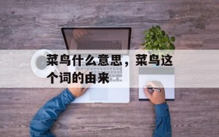 菜鸟什么意思，菜鸟这个词的由来