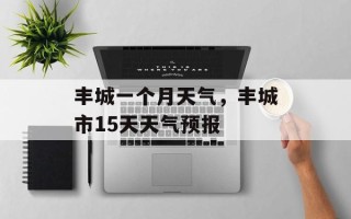 丰城一个月天气，丰城市15天天气预报