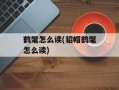 鹤氅怎么读(貂帽鹤氅怎么读)