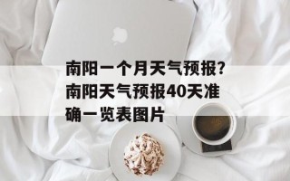 南阳一个月天气预报？南阳天气预报40天准确一览表图片