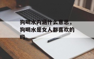 狗喝水内涵什么意思，狗喝水是女人都喜欢的吗