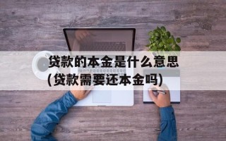 贷款的本金是什么意思(贷款需要还本金吗)