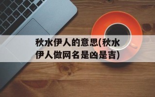 秋水伊人的意思(秋水伊人做网名是凶是吉)