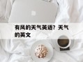 有风的天气英语？天气的英文