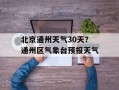 北京通州天气30天？通州区气象台预报天气