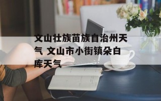 文山壮族苗族自治州天气 文山市小街镇朵白库天气
