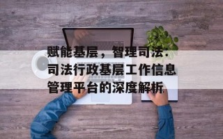 赋能基层，智理司法：司法行政基层工作信息管理平台的深度解析