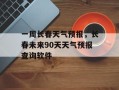 一周长春天气预报，长春未来90天天气预报查询软件